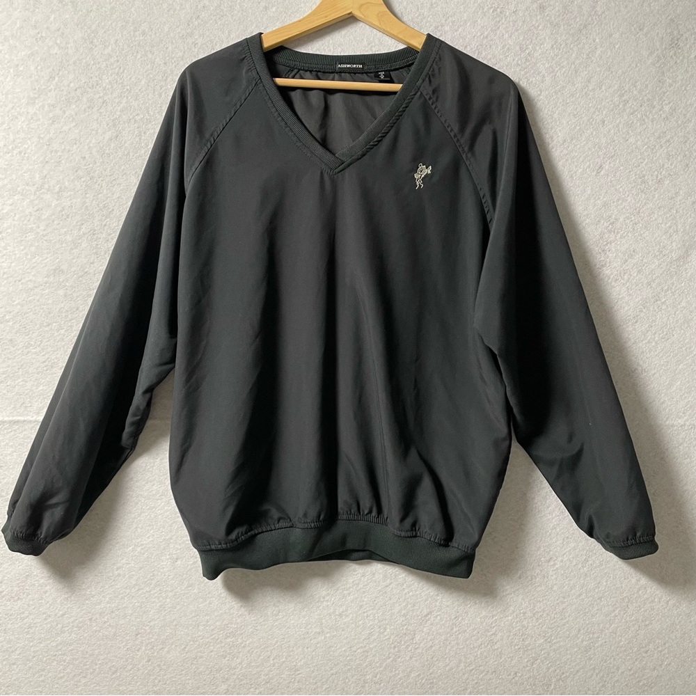 Ashworth Golf VNeck Pullover Windbreaker in Black Size Medium